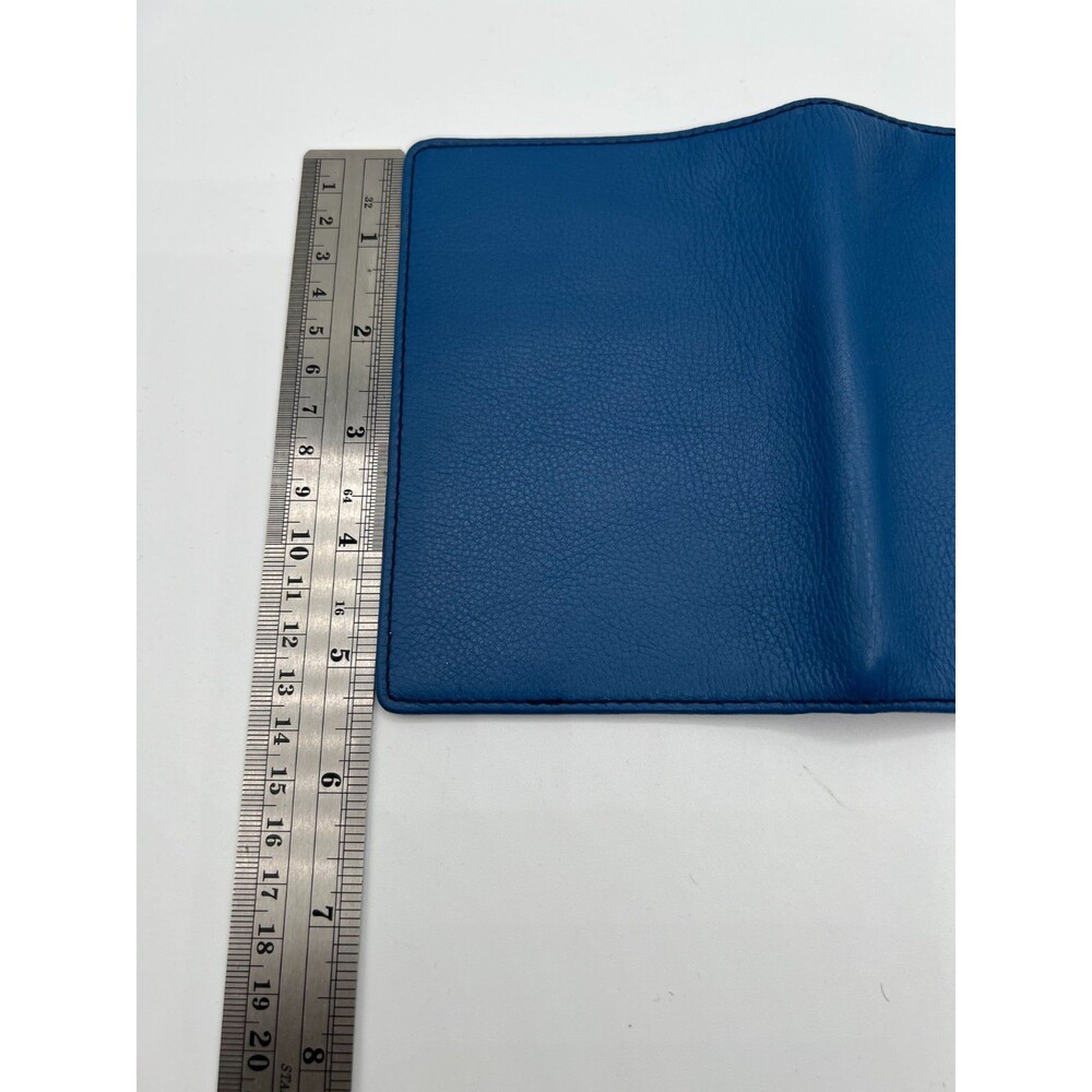 Coach Blue Leather Passport Wallet Holder Travel Case Card Organizer - Picture 7 of 8